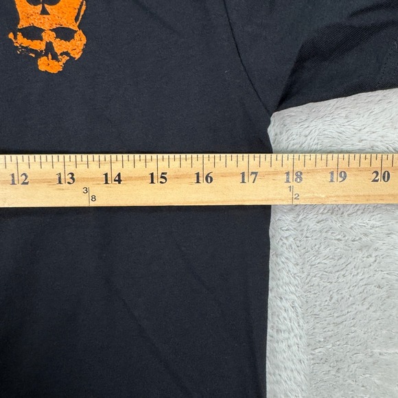 NEW Zero Foxtrot T-Shirt Men Small Black Skull Skeleton Flaming Head Tongue Flex - Picture 6 of 7